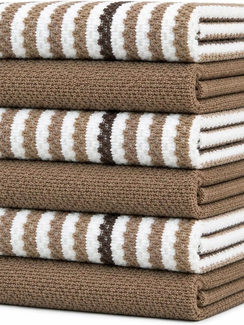 Bumble Kitchen Towels 6 Pack 100% Cotton Dish Towels, 16"x26" - Tan
